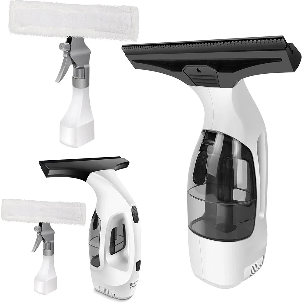 Cordless Window Vacuum Cleaner Electric Window Cleaner Tool, Squeegee Cordless with 300 ml Spray Bottle for Windows, Mirrors