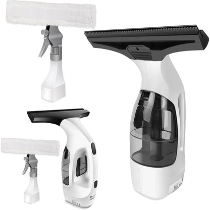 Cordless Window Vacuum Cleaner Electric Window Cleaner Tool, Squeegee Cordless with 300 ml Spray Bottle for Windows, Mirrors