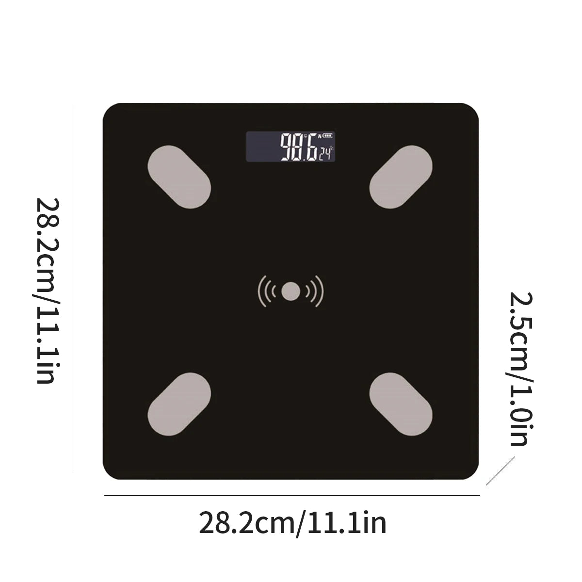 Digital Bathroom Scales 180KG Body Weight Weighing Scale LCD Electronic Black