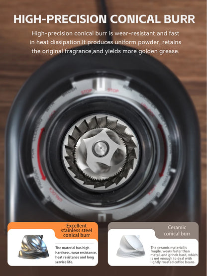 HiBREW Coffee Mill Automatic Electric Coffee Grinder with 31 Gears for Espresso American Coffee Pour Over Visual Bean Storage G3