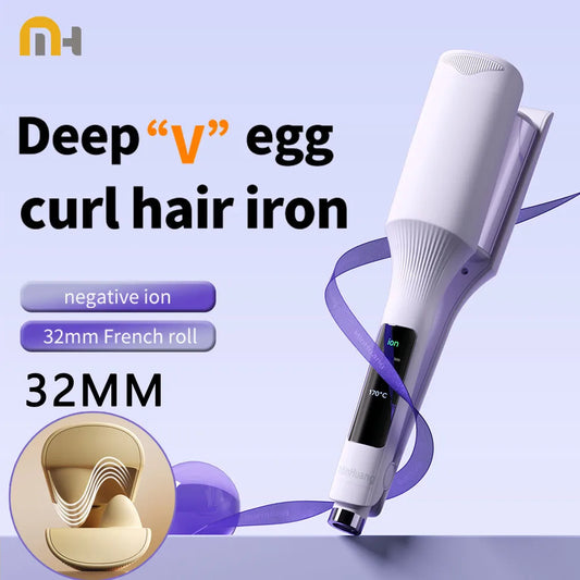Hair Wavy Curling Iron 32mm Big Wave Deep Wavy Splint Egg Rolls Hair Curler Crimping Iron Styler Wand for All Hair Styling Tools