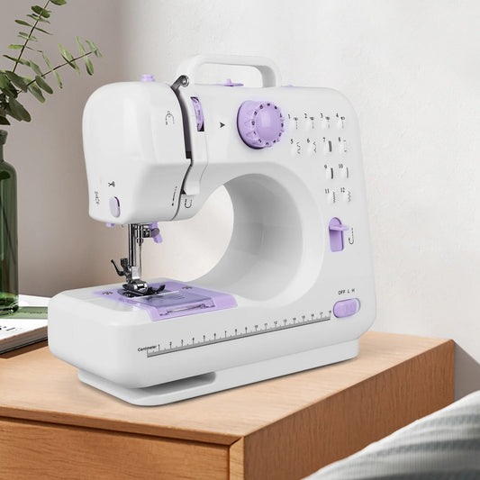 12 Stitches Sewing Machine with Foot Pedal Household Sewing Machine Non-Slip 505A Knitting Machine for DIY Home Sewing Mending