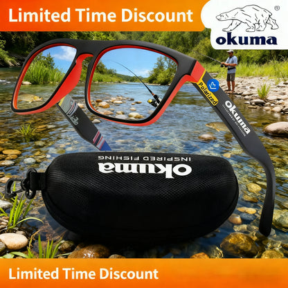 Okuma Polarized Fishing Glasses, UV Protection Outdoor Fishing Sunglasses with Case, Limited Time Discount Fishing Eyewear for A