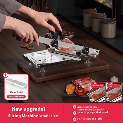 GIANXI Mutton Roll Slicer Machine Stainless Steel Meat Slicer Beef Thin Slice Frozen Meat Household Barbecue Hot Pot Cooking
