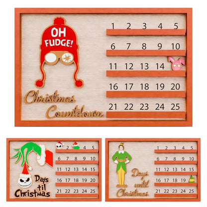Christmas Calendar Unique Countdown To Christmas Sign Farmhouse Tabletop Number Date Rustic Home Decor Cartoon Patterns Table