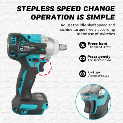Makita DTW300 18V Tool Set Brushless Power Large  Cordless Wrench 330Nm Torque Wind Cannon Remove Tire Lithium Auto Repair
