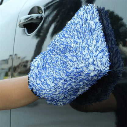 1pc Microfiber Wash Mitt Luxury Car Washing Detailing Cleaning UK