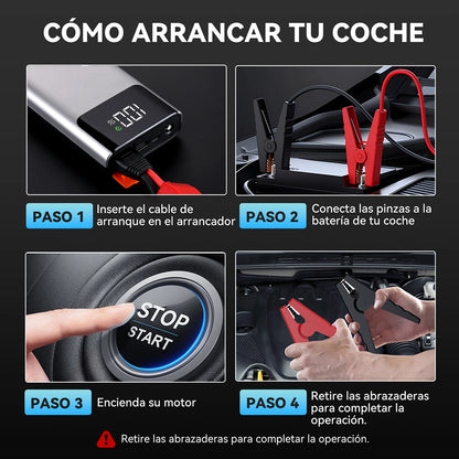 3-in-1 Portable Car Jump Starter 4000A Car Battery Booster Power Bank LED Lighting Small Battery Starter Device for 12V Car