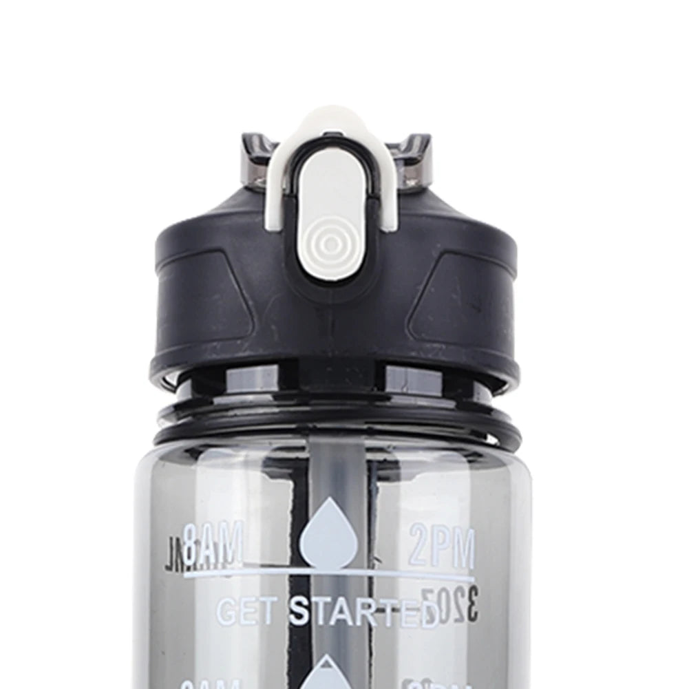 900ml Portable Drinking Cup with Straw & Handle Outdoor Travel Bottle Large Capacity Motivational Drinking Bottle for Boys Girls