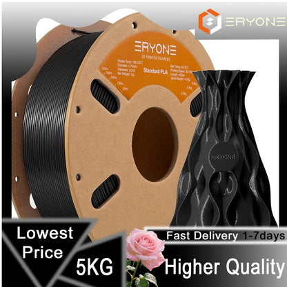 ERYONE 1/5/10KG Standard PLA Premium Filament 1.75mm 3D Print, Multicolor Available,big sale 1kg pla filament,1kg/spool
