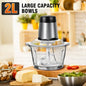 300W Fruit & Vegetable Chopper 2L Food Processor Small Meat Grinder Electric Dicer with 2 Speeds 4 Bi-Level Blades for Meat Fru