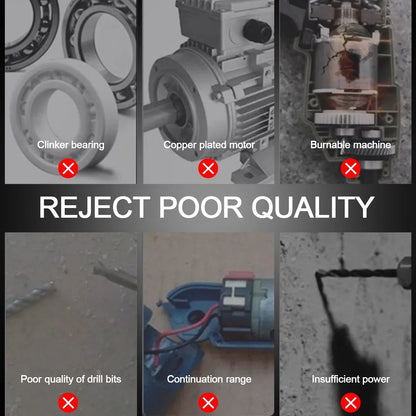 21V Brushless Electric Impact Driver Screwdriver Handheld Drill Set +2X Battery