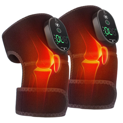 Thermal Knee Massager 3 in 1 Shoulder Knee Elbow Heating Massage Support Brace Rechargeable Vibration Pad Arthritis Muscle Relax