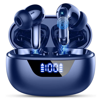 Wireless Headphones,Bluetooth 5.3 Stereo Earphones in Ear with 4 ENC Mic Clear Calls,Noise Cancelling Ear Buds,48H battery life.