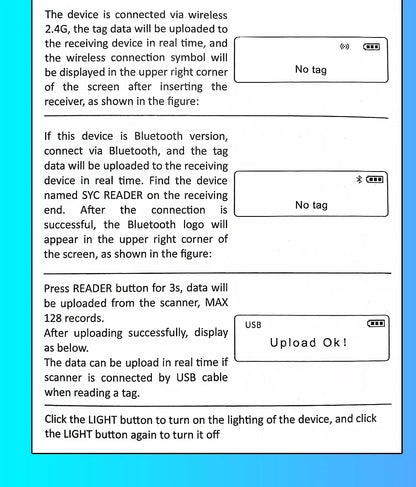 134.2KHz RFID Animal Reader 15 Digits 125KHz Pet ID Scanner EMID FDX-B ISO 11784/85 Microchip Tag Registration For Cow Fish Dog