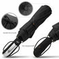 10 Ribs Strong Automatic Umbrella Auto Open Close Travel Compact  Windproof Folding Umbrella Black
