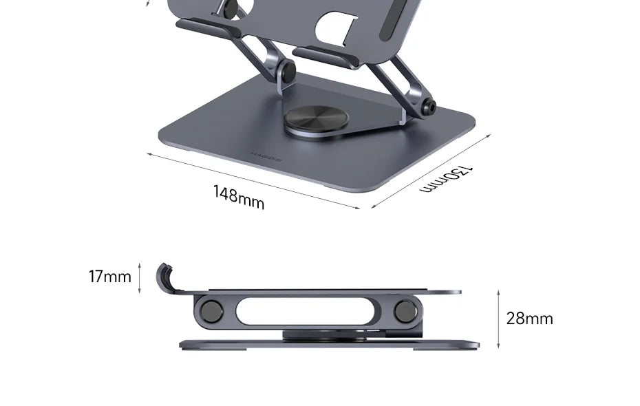Hagibis 360° Rotating Tablet Stand Adjustable Tablet Holder Dual Rod Support Aluminum Foldable Cradle for iPad Pro Switch ROG