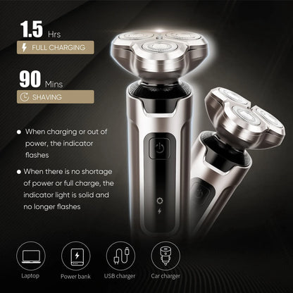 Sejoy 5 in 1 Electric Razor Shaver Barber for Men Rechargeable with Beard Trimmer Portable Shavers for Travel