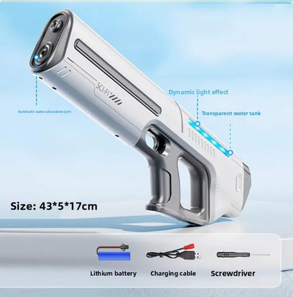 Children's Fully Automatic Water Storage Gun Large Capacity Electric Water Absorbing Toy Gun Summer Outdoor Water Toy Gift