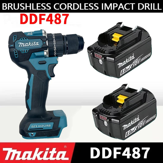 Makita DDF487 10mm brushless household 18V lithium-ion charging impact drill,high torque electric screwdriver Makita 18V Battery
