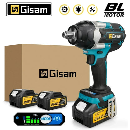 Gisam 1800N.M Torque Brushless Electric Impact Wrench 1/2 inch Screwdriver Cordless Wrench Power Tool For Makita 18V Battery pin