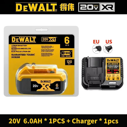 100% Original DeWalt 20V 6Ah 5Ah Battery Power Tool Replacement for DeWalt DCB206 DCB205 DCB202 DCB200 18V 20V Power Tool