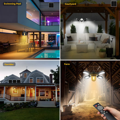 192led Solar Powered Barn Light Solar Shed Light for Indoor and Outdoor 1000LM Dual Motion Sensor Solar Pendant Light For Gazebo
