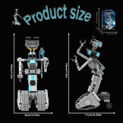 Johnny 5 Robot Building Toys,Movie Short Open Circuit Figures Robot Model Building Kit,Decoration Building Bricks Set