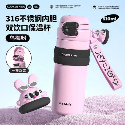 COOKER KING Thermos Cup Children's Student School Camping Water Bottle Female Water Cup Girls Vacuum Flask