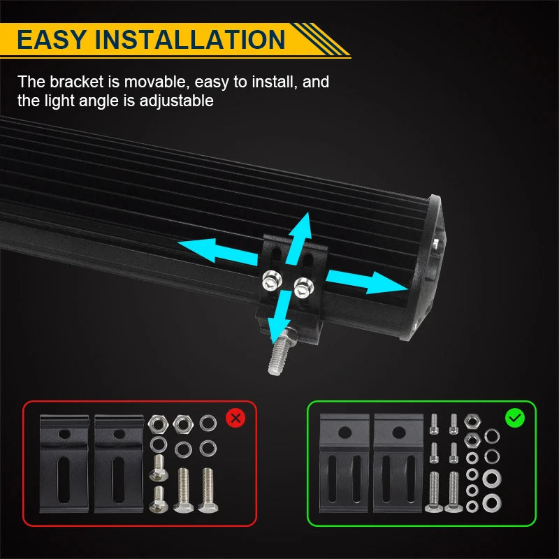 4-23 inch Off Road LED Light Bar 12V 24V 8D Combo Led Bar/Work Lights for Car Jeep Truck Suv 4x4 Atv Boat Lightbar Headlight