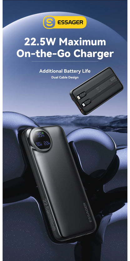 Essager Power Bank 30000mAh 22.5W PD Fast Charging Portable Powerbank 20000mAh/10000mAh For iPhone 16 15 14pro Max Huawei Xiaomi