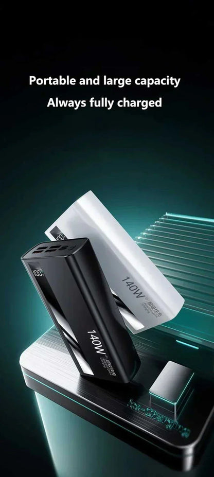 Lenovo 500000mAh CCC 140W Powerbank Super Fast Charging Ultra Capacity Portable Charger with LED Digital Display