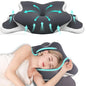 Ergonomic Memory Foam Butterfly Neck Pillow C-Shaped Adjustable Dual Height Transparent Cover Support for Side/Supine/Pillow Sle