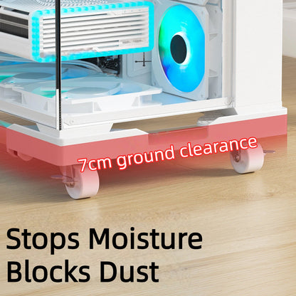 Mobile Extendable Computer Cart Adjustable Stand With Universal Wheels For Office CPU Tower Anti Slip Breathable Design