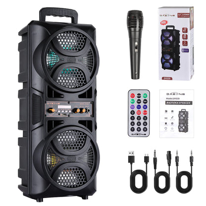 3000W Portable Bluetooth Speaker Subwoofer Heavy Bass Sound System DJ Party Home Outdoor Speakers & Microphone Remote LED Light