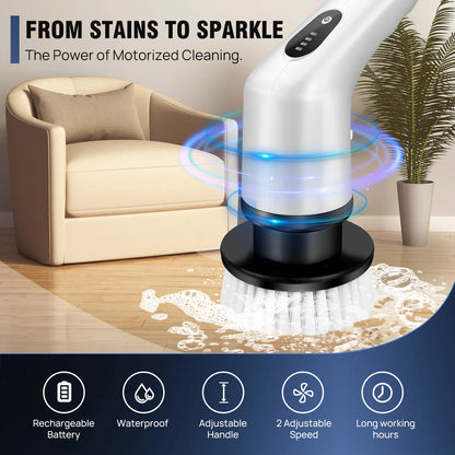 BRIEFNESS Cordless Electric Cleaning Brush 10in1 Multifunctional Spin Scrubber Kitchen Bathroom Rotary Cleaner Household