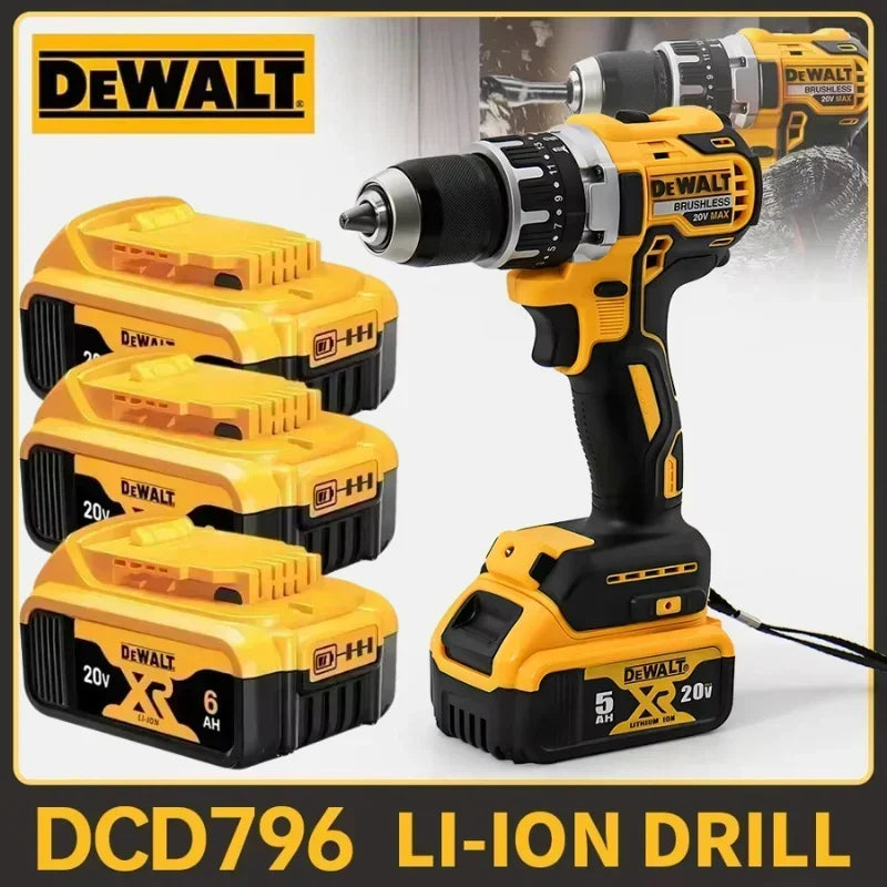 Dewalt DCD796 2000RPM Cordless Electric Drill Brushless Driver Adjustable Speed Impact Hand Drill Rechargeable Power Tools