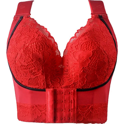 Plus Size Push Up Bra Wireless Front Closure - Seamless Comfort Bralette for Women, No Underwire Lift Support T-Shirt Bra