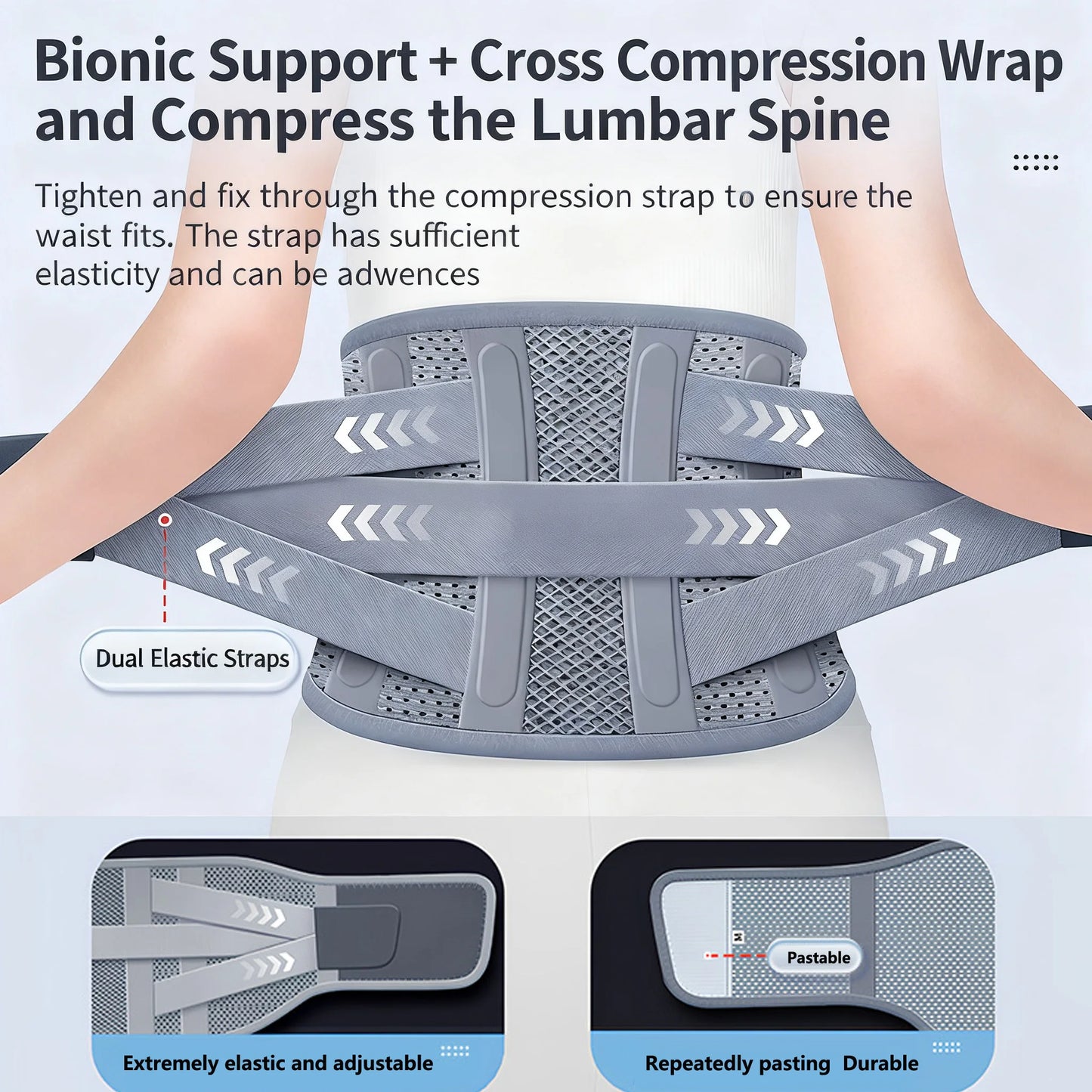 Back Brace Adjustable Waist Belt Support Brace for Lumbar Trainer Sweat Belt Comfortably Breathable for Assistance