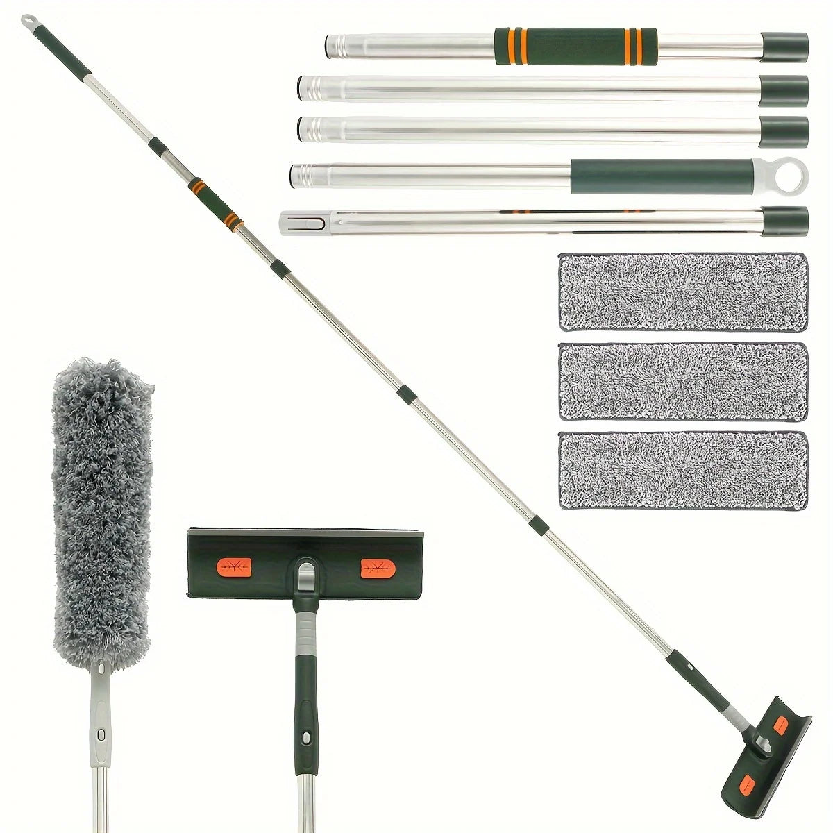 144/206CM extendable splicing rod floor scraper household window cleaning wiper glass scraper window wiper cleaning tools