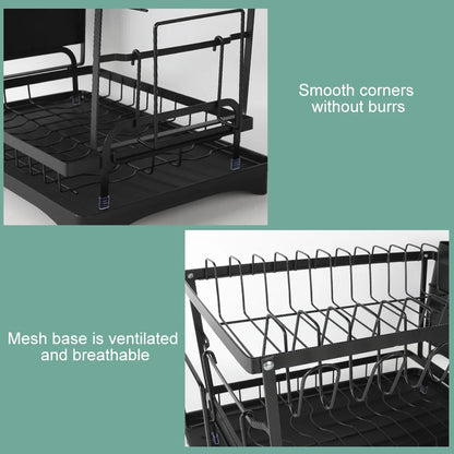 Dish Drying Rack 2 Tier Tableware Drainer Kitchen Dish Bowl Drainer Storage Rack Organizer Kitchen Accessories
