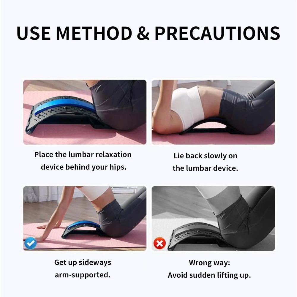 Back Stretcher Multi-Level Adjustable Massager Waist Neck Fitness Lumbar Cervical Spine Cervical Spine Support Massager Tools