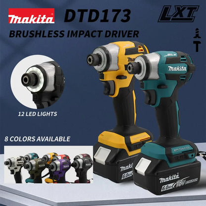 Makita DTD173 18V Cordless Impact Driver 180 N.m Brushless Electric Drill Screwdriver LED Light Multi-function Household To