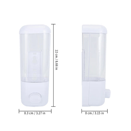 500ML Wall Mounted Soap Dispenser Bathroom Sanitizer Shampoo Shower Gel Container Bottle Storage 8.3x8x22cm