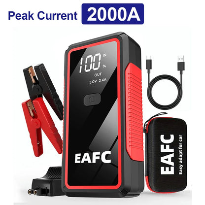 2000A/1200A High Power Car Battery Jump Starter Portable Car Battery Booster Charger Booster Power Bank Starting Device USB Port