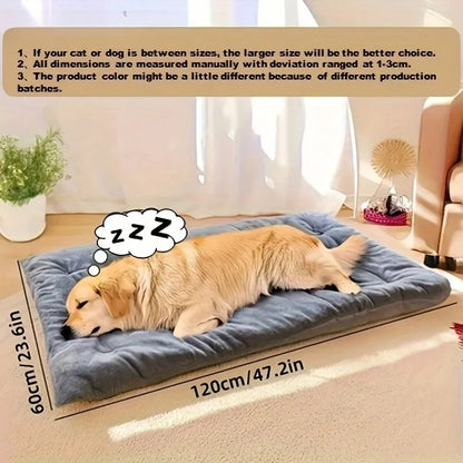 Large Plush Dog Bed Sofa Thickened Super Soft Polyester Pet Mat Dog Crate Mat Bed For Small Medium Large Dog Bed