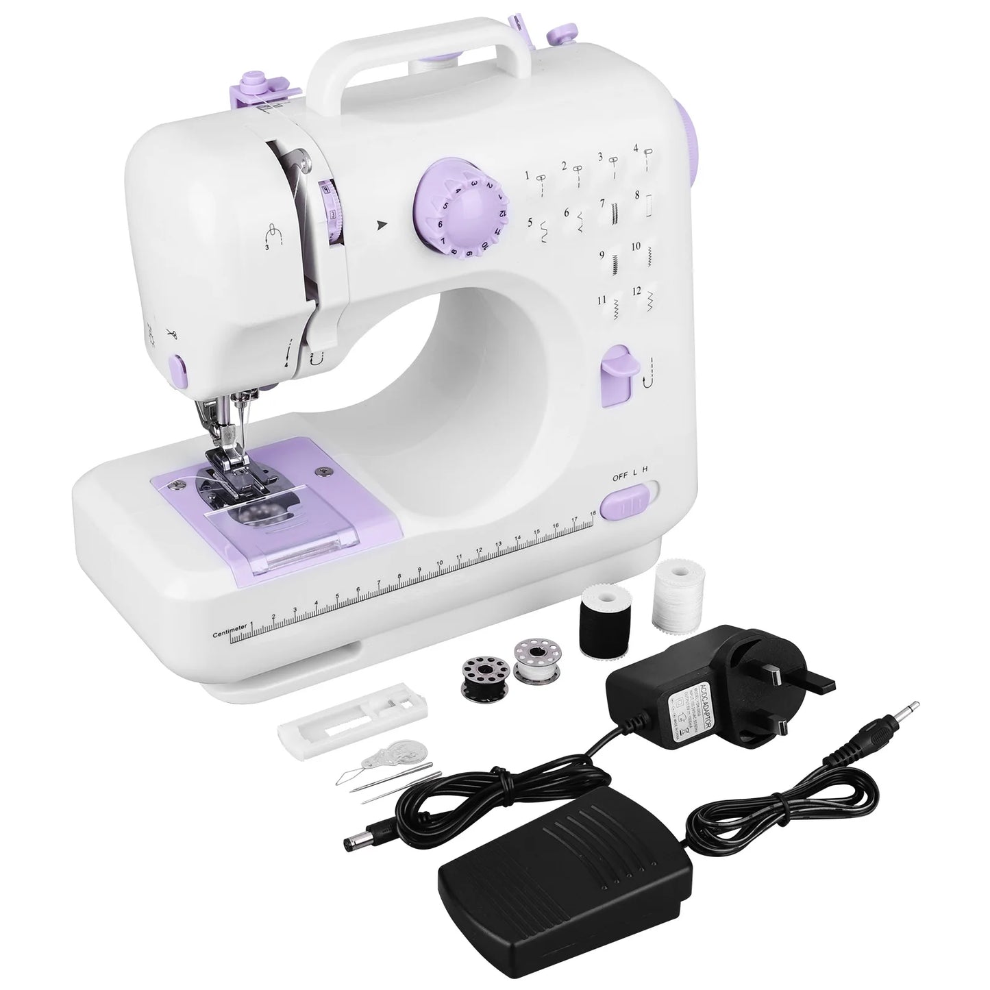 12 Stitches Sewing Machine with Foot Pedal Household Sewing Machine Non-Slip 505A Knitting Machine for DIY Home Sewing Mending