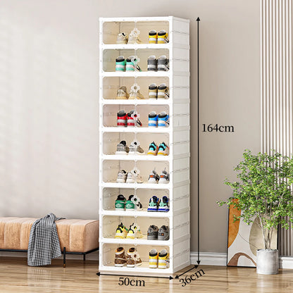 【Lifeideas】3-Tier Foldable Storage Rack Shoes Organizer with Doors
