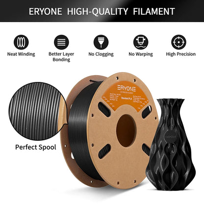 ERYONE 1/5/10KG Standard PLA Premium Filament 1.75mm 3D Print, Multicolor Available,big sale 1kg pla filament,1kg/spool