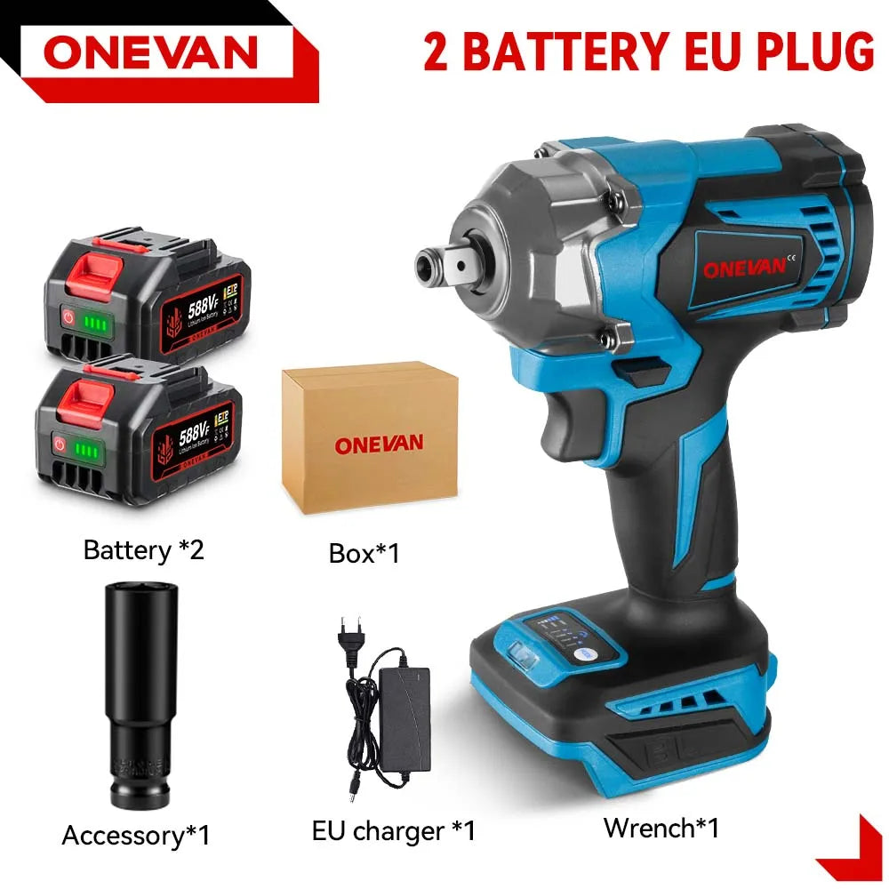 ONEVAN 1200N.m Brushless Electric Impact Wrench 1/2 inch Cordless Electric Screwdriver Drill Tool For Makita 18V Battery Pin